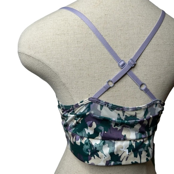 Joylab Women's Purple Green Printed Mesh Trim Light Support Sports Bra Size XL - Picture 6 of 10